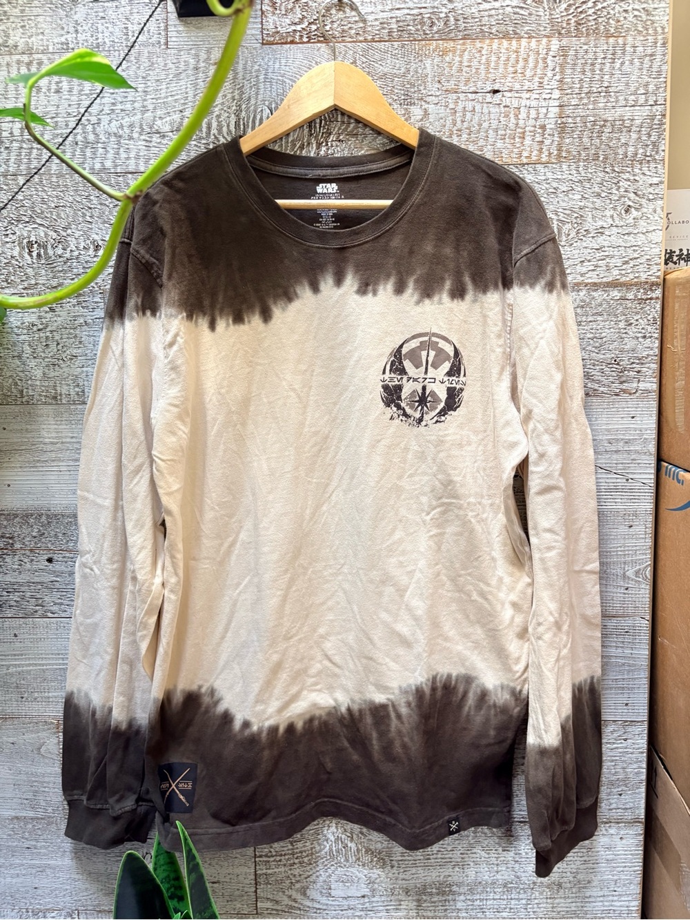 Star Wars | Official Obi-Wan Kenobi Aurebesh Ombre LS Shirt - Unisex L
